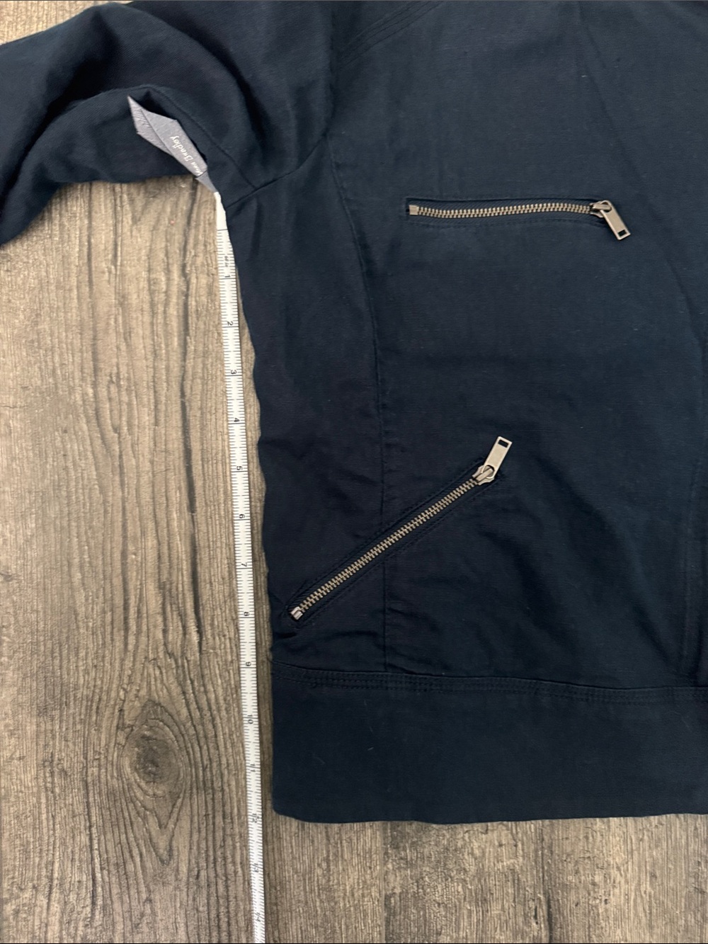 Banana Republic Factory Linen-cotton Blend Moto Jacket in a dark blue Size Small - Picture 10 of 11